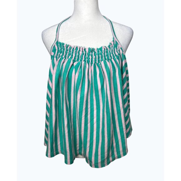 Free People We The Free Coastal Town Halter Top Green White Large - Picture 11 of 13